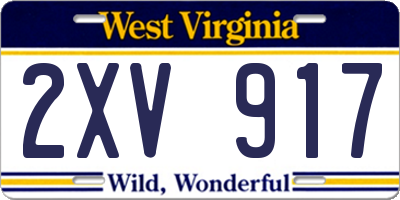 WV license plate 2XV917