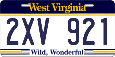 WV license plate 2XV921