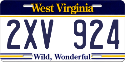 WV license plate 2XV924