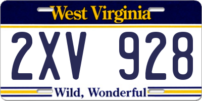 WV license plate 2XV928
