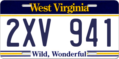 WV license plate 2XV941