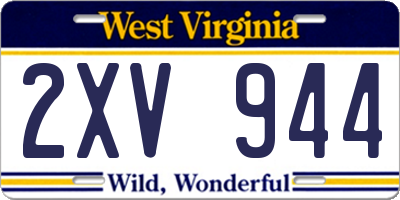 WV license plate 2XV944