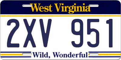 WV license plate 2XV951