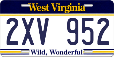 WV license plate 2XV952