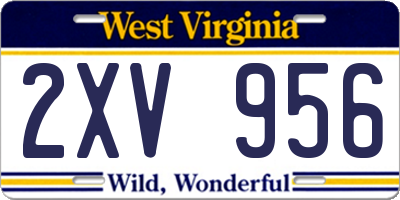 WV license plate 2XV956