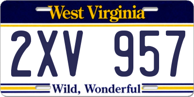 WV license plate 2XV957