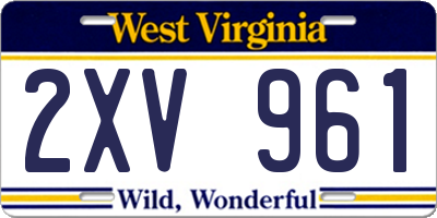 WV license plate 2XV961