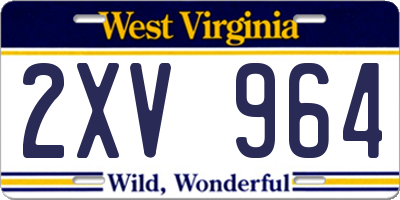 WV license plate 2XV964