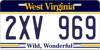 WV license plate 2XV969