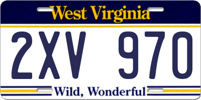 WV license plate 2XV970