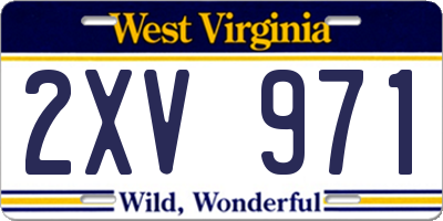 WV license plate 2XV971