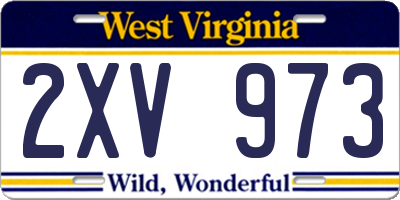 WV license plate 2XV973