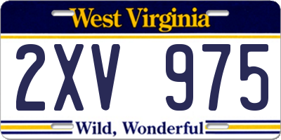 WV license plate 2XV975