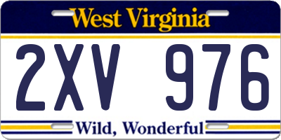 WV license plate 2XV976