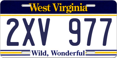 WV license plate 2XV977