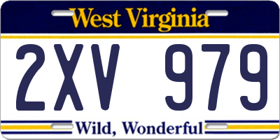 WV license plate 2XV979