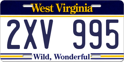 WV license plate 2XV995