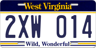 WV license plate 2XW014