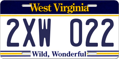WV license plate 2XW022