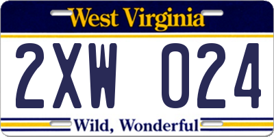 WV license plate 2XW024