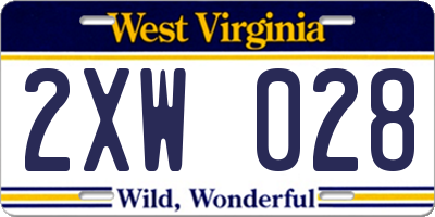 WV license plate 2XW028