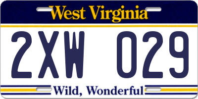 WV license plate 2XW029