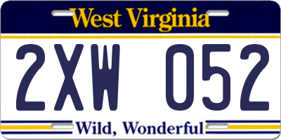 WV license plate 2XW052