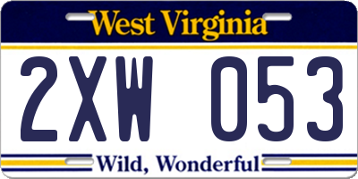 WV license plate 2XW053