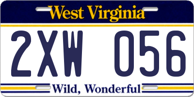 WV license plate 2XW056