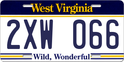 WV license plate 2XW066