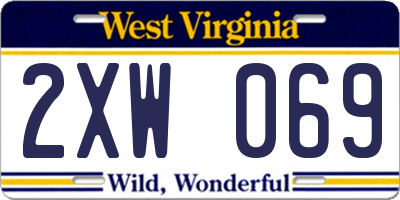 WV license plate 2XW069