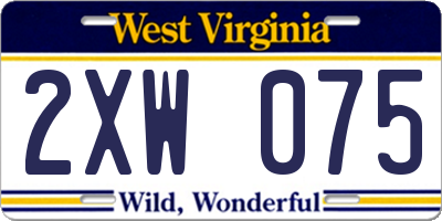 WV license plate 2XW075