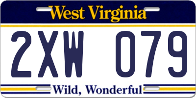 WV license plate 2XW079