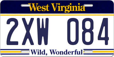 WV license plate 2XW084