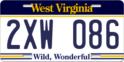WV license plate 2XW086