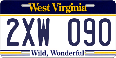WV license plate 2XW090