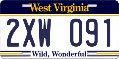 WV license plate 2XW091