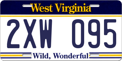 WV license plate 2XW095