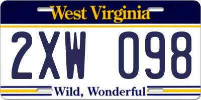 WV license plate 2XW098