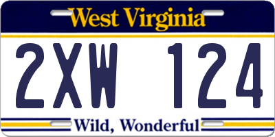 WV license plate 2XW124