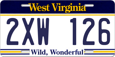 WV license plate 2XW126