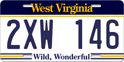 WV license plate 2XW146