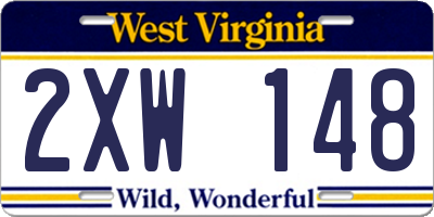 WV license plate 2XW148