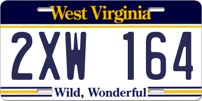 WV license plate 2XW164