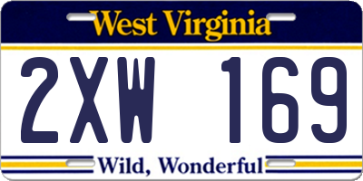 WV license plate 2XW169