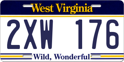 WV license plate 2XW176