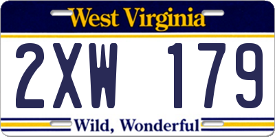 WV license plate 2XW179