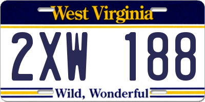 WV license plate 2XW188