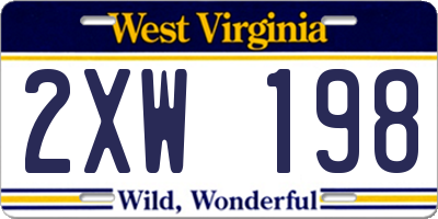 WV license plate 2XW198
