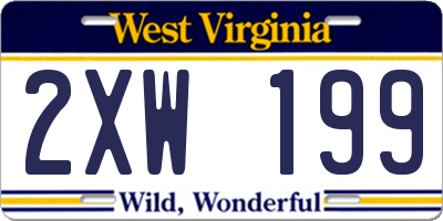 WV license plate 2XW199